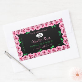 Roze Roze Lijst Elegant Black Product Labels Logo