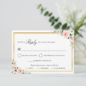 roze roze lijst gist gist RSVP-kaart RSVP Kaartje (Staand voorkant)