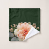 Roze roze Lila knoppen op donkere groene achtergro Bad Handdoek (Wasdoekje)