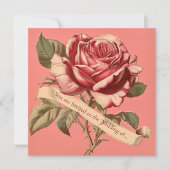 Roze Roze Lint Bruiloft Uitnodiging (Voorkant)