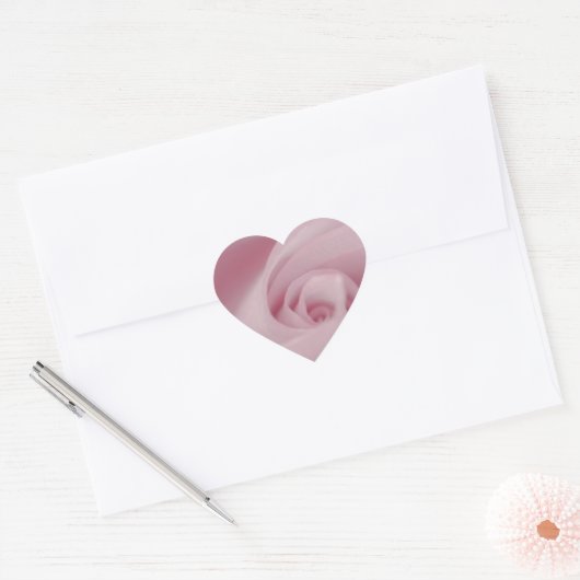Roze roze Macro Hart Sticker (Envelop)