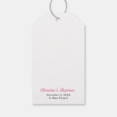 Roze Roze Meisje Doop Doopfeest Dank Je Cadeaulabel (Achterkant)