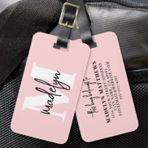 Roze Roze Meisjesnaam Monogram