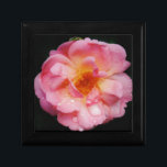 Roze roze met dauwdruppels zwarte achtergrond cadeaudoosje<br><div class="desc">Roze roze met regendruppels Zwarte achtergrond Breng de schoonheid van natuur aan om het even welke speciale gelegenheden met deze populaire Roze Roze, Perfect voor bruiloften verlovingen, bruidsfeesten, verjaardagen, verjaardagen, tuinpartijen Voeg tekst op Producten toe. Alles is volledig aanpasbaar. Als u de tekst wilt toevoegen/wijzigen, inclusief wijzigingen in het lettertype,...</div>