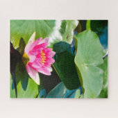 Roze, roze, met groene bladeren legpuzzel (Horizontaal)