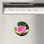 Roze, roze, met groene bladeren magneet (Insitu (Vaatwasser))