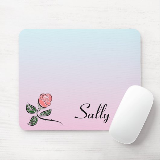 Roze roze met roze en blauwe gradiëntkleuren muismat (Met muis)
