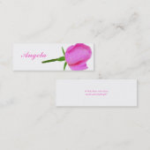 Roze roze met Stem Mini-Bladwijzer Mini Visitekaartje (Voorkant / Achterkant)