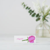 Roze roze met Stem Mini-Bladwijzer Mini Visitekaartje (Staand voorkant)