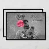 Roze roze met zwarte en witte achtergrond (Voorkant / Achterkant)