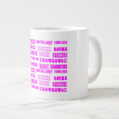 Roze Roze Moderne Design 4 Grootmoeders Positief Grote Koffiekop (Voorkant rechts)