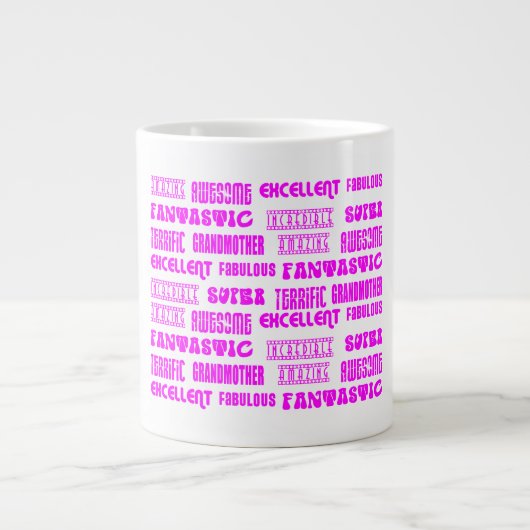 Roze Roze Moderne Design 4 Grootmoeders Positief Grote Koffiekop (Voorkant)