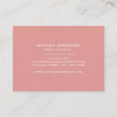 Roze, roze, moderne drinken cocktail wijnwijn wate visitekaartje (Achterkant)