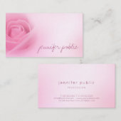 Roze Roze Moderne Sjabloon Elegante Handgeschreven Visitekaartje (Voorkant / Achterkant)