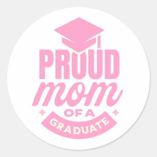 Roze roze moeder van een Afstuderen Ronde Sticker