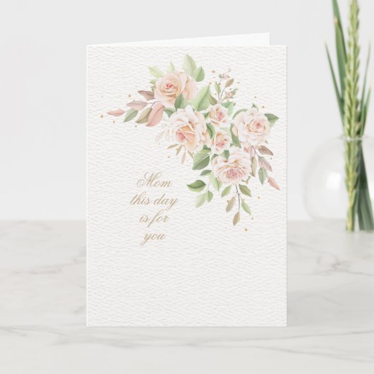 Roze roze Moederdag Wenskaart Kaart (Voorkant)