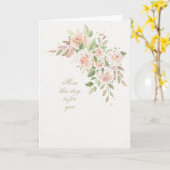 Roze roze Moederdag Wenskaart Kaart (Gele Bloem)