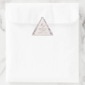 Roze Roze Monogram Bruiloft Driehoek Sticker Label (Tas)