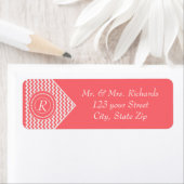 Roze Roze Monogram Chevron Etiket (Insitu)