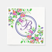 roze Roze - monogram Servetten (Voorkant)