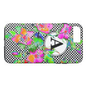 Roze Roze - monogrammen Case-Mate iPhone Case (Achterkant (Horizontaal))