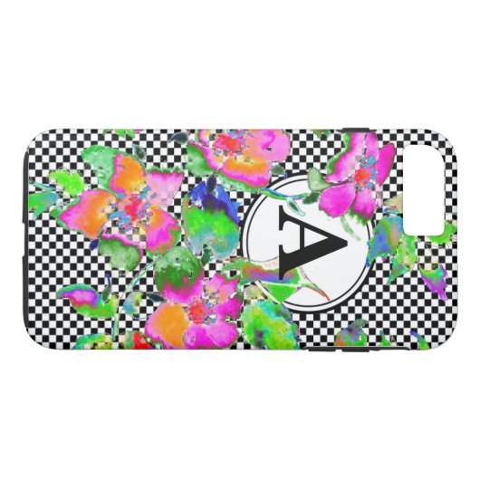 Roze Roze - monogrammen Case-Mate iPhone Case (Achterkant (Horizontaal))