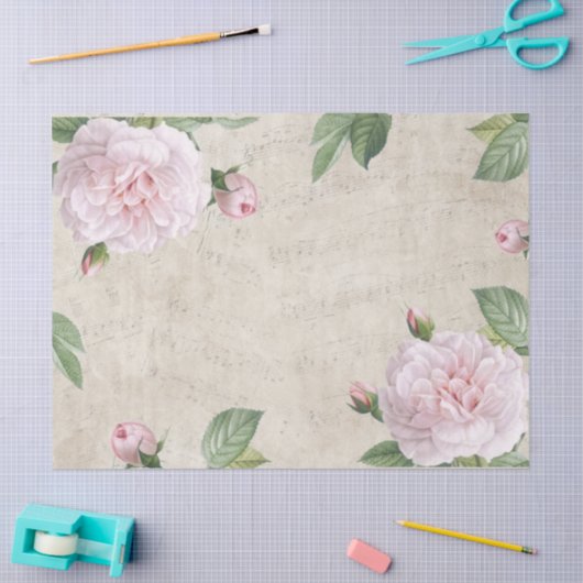 Roze roze muziek Collage ontkoppeling Tissuepapier (Craft)