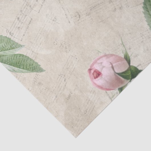 Roze roze  muziek Collage ontkoppeling Tissuepapier (Detail)