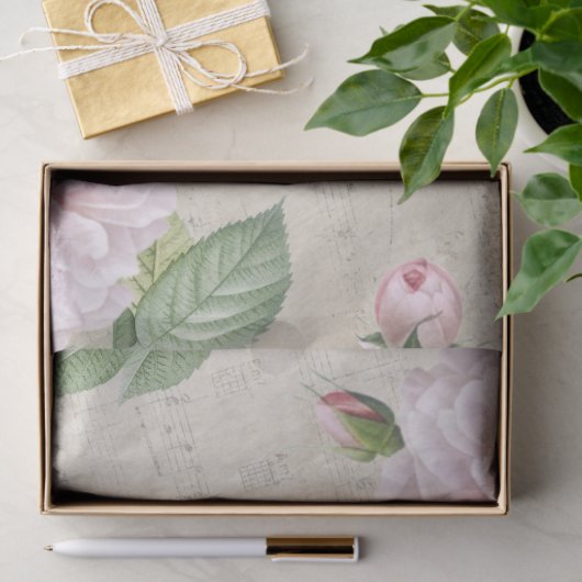 Roze roze  muziek Collage ontkoppeling Tissuepapier (Geschenk)