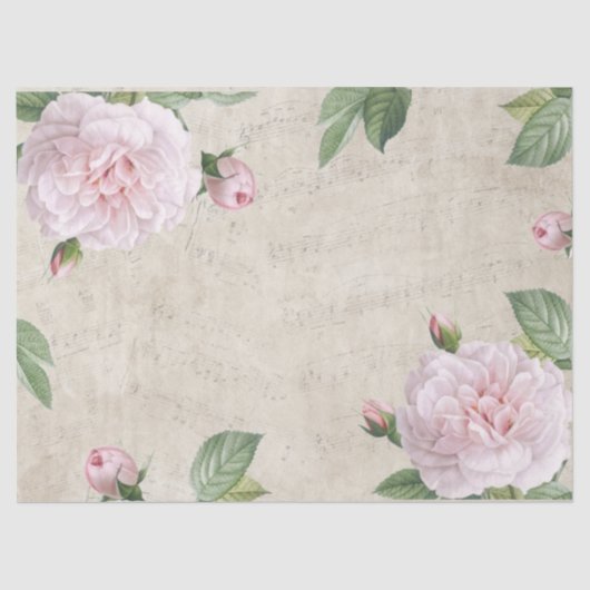 Roze roze  muziek Collage ontkoppeling Tissuepapier (Voorkant)