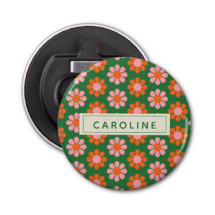 Roze roze naam van het kleurrijke ventilatorventil button flesopener