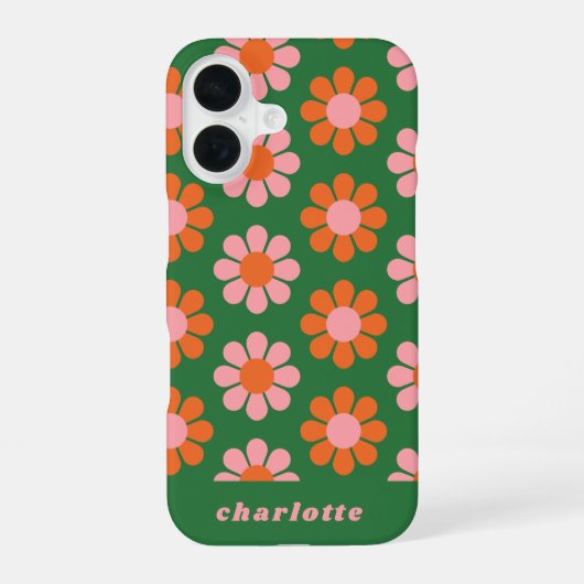 Roze roze naam van het kleurrijke ventilatorventil iPhone 16 hoesje (Achterkant)