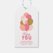 Roze Roze Nepgouden Ballonnen Dank Je Cadeaulabel (Voorkant)