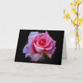 Roze roze notecard kaart (Gele Bloem)