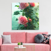 Roze roze - omcirkelvormig canvas (Insitu (Woonkamer))