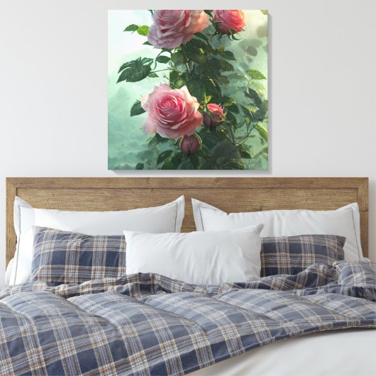 Roze roze - omcirkelvormig canvas (Insitu (Slaapkamer))