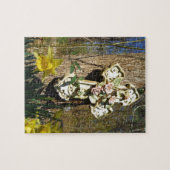 Roze roze omhulsel met gele daffodil legpuzzel (Horizontaal)