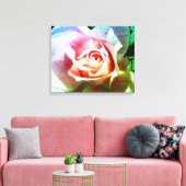 Roze roze omlijnde canvasafdruk canvas afdruk (Insitu (Woonkamer))
