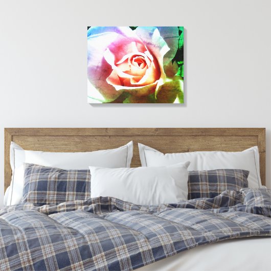 Roze roze omlijnde canvasafdruk canvas afdruk (Insitu (Slaapkamer))