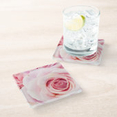 Roze roze Onderzetter van glas (Schuin)