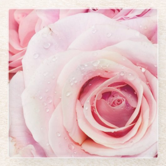 Roze roze Onderzetter van glas Glazen Onderzetter (Voorkant)