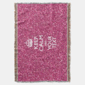 Roze roze, op maat gesneden KALK EN Jouw tekst Deken (Voorkant Verticaal)