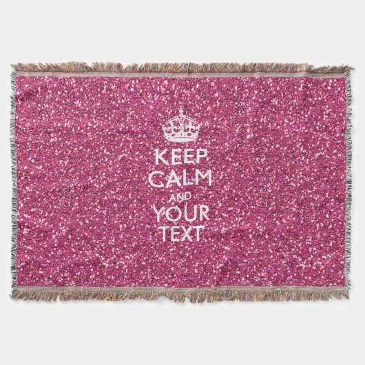 Roze roze, op maat gesneden KALK EN Jouw tekst Deken (Voorkant)
