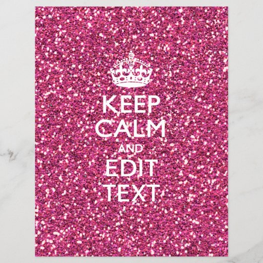 Roze roze, op maat gesneden KALK EN Jouw tekst Flyer (Voorkant)