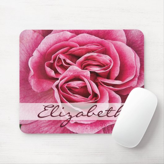 Roze roze op maat muismat (Met muis)