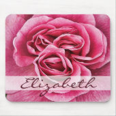 Roze roze op maat muismat (Voorkant)