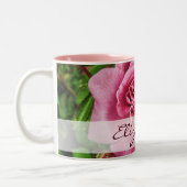 Roze roze op maat tweekleurige koffiemok (Links)