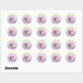 Roze roze op pasta aangepast ronde sticker (Vel)