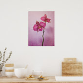Roze roze orchidee bloesems Poster Afdrukken (Keuken)