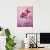Roze roze orchidee bloesems Poster Afdrukken (Thuiskantoor)